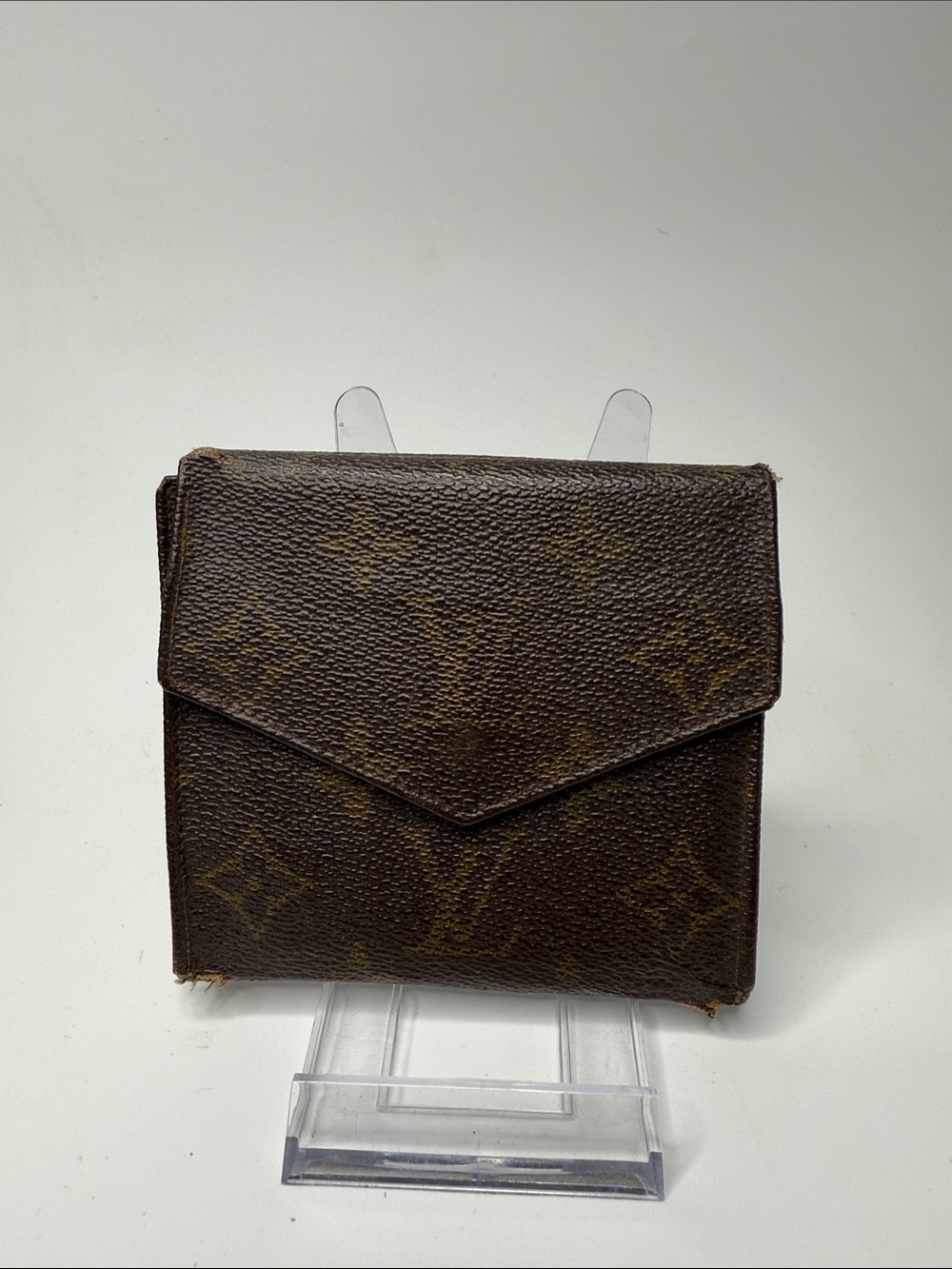 Vintage Louis Vuitton Unisex Double-Sided Brown Monogram Wallet w/Coin Pouch